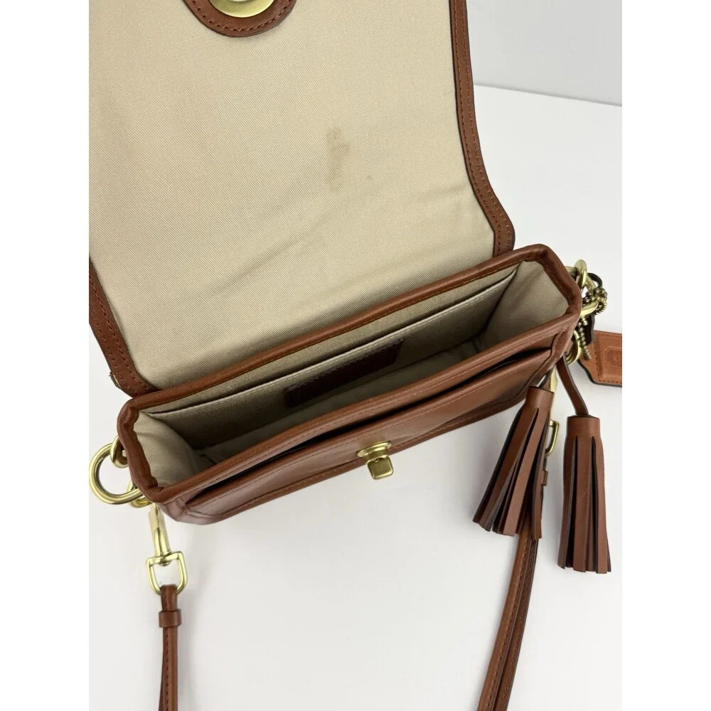 Coach 19914 Penny Brown Leather Crossbody Shoulder Bag Purse Turnlock EUC